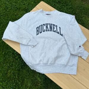 Vintage Bucknell Champion Reverse Weave Sweatshirt Size Medium Gray